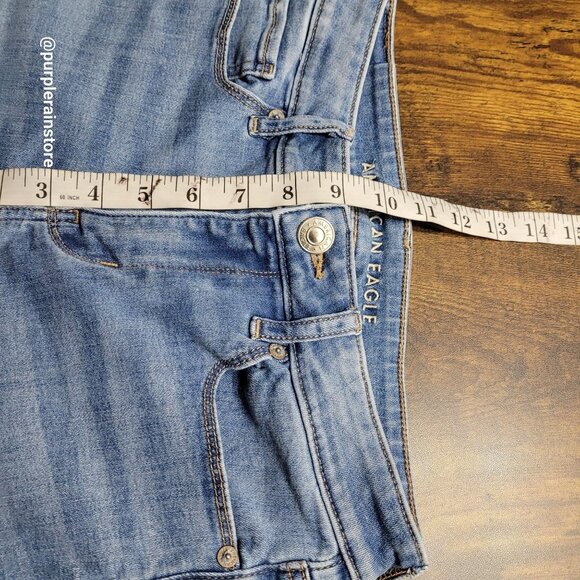 American Eagle Jeans Size 6 Skinny Mid Rise Next Level Stretch Medium Light Wash - Picture 9 of 13